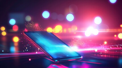 Poster - Engaging Smartphone Illustration with Vibrant Colors
