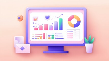 Poster - Marketing Metrics and Strategies with Graphs and Charts