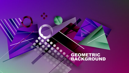 Aufkleber - Creative triangles and circles composition