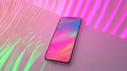 Poster - Vibrant Smartphone Display with Dynamic Light Patterns