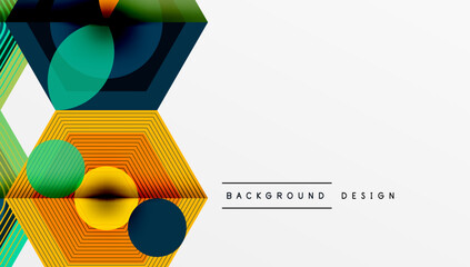 Poster - Hexagons design geometric abstract background