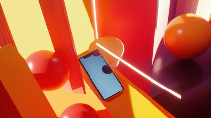 Poster - Vibrant Smartphone in Action-Oriented Promotional Scene