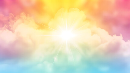 Poster - rainbow gradient mesh blurred background, generative ai