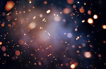 Poster - Beautiful Abstract Background of Colorful Bokeh Light and Glowing Sparks in Dark Space for Creative Design and Artistic Projects