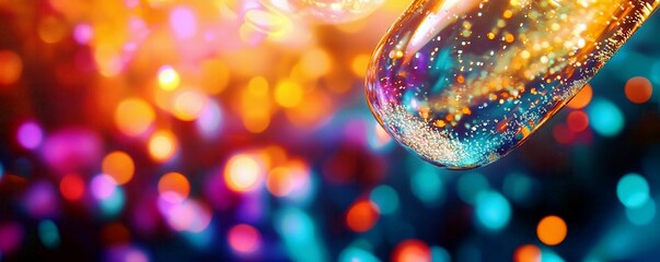 Poster - Colorful Bubbles with Sparkles Against a Vibrant Background