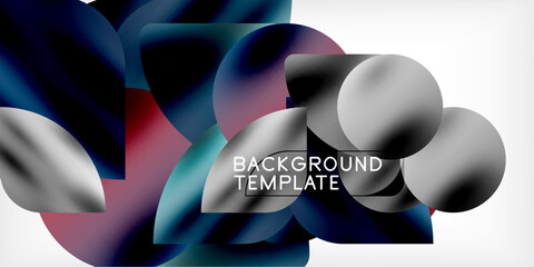 Poster - Color geometric shapes background shadow circles