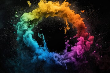 Lively display of circular smoke patterns in vivid colors.