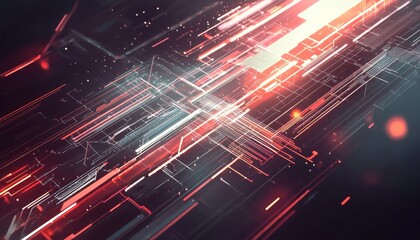 Fototapete - futuristic background featuring glowing technology lines and light effects, embodying a sense of progress and innovation