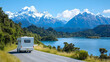 © bcendet - Campervan road trip, scenic mountain lake, New Zealand, adventure travel
