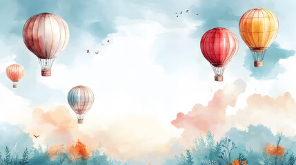  Hot Air Balloons Floating in the Sky