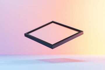 Wall Mural - Symmetrical design in this black frame with sharp edges against a gradient.