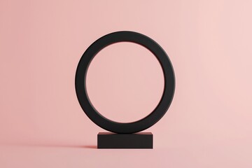 Wall Mural - High-res modern black 3D frame, isolated against a matte pastel backdrop.
