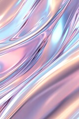 Poster - futuristic wave pattern made of shifting metallic surfaces reflecting different hues