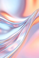 Poster - futuristic wave pattern made of shifting metallic surfaces reflecting different hues