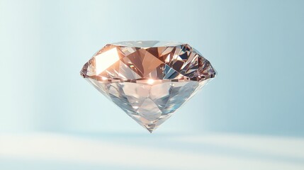 Poster - hyperrealistic 3d-rendered diamond floating in mid-air catching multiple light sources refractions creating vibrant