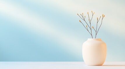 Poster - minimalistic composition featuring blurred background with single clean object in foreground