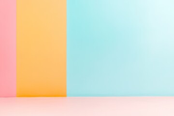 Poster - minimalistic design showcasing vibrant color palettes on clean background with ample copy space