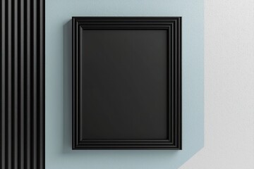 Wall Mural - Clean gradient enhances 3D-rendered black frame with bold lines.
