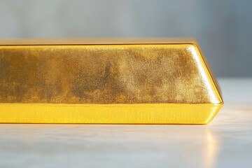 Poster - stunning close-up of gold bar glistening under soft light showcasing intricate details and clean image with minimalistic