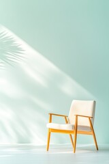 Poster - empty therapy chair bathed in soft light placed in cozy room with minimal decor
