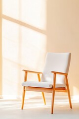 Poster - empty therapy chair bathed in soft light placed in cozy room with minimal decor