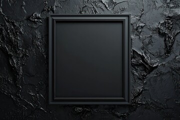 Wall Mural - Impactful advertising with sophisticated 3D-rendered black frame on textured backdrop.