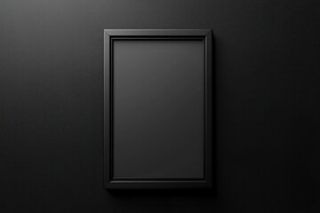 Wall Mural - Light-to-dark gradient centers a refined black 3D frame for bold ads.