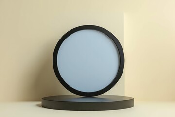 Wall Mural - Centered elegant black frame in minimalist 3D rendering.