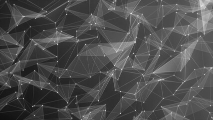 Poster - White Plexus dot Abstract technology futuristic network with Loop black background. Technology abstract background concept