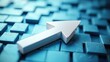 © K silver - Digital arrow growth indicator online business platform graphic design modern tech environment close-up view progress concept