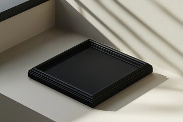 Wall Mural - Contemporary ad visuals are enhanced by this high-detail black 3D frame.
