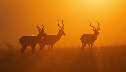 Gazelle enjoyed the sun set light from Masai mara kenya