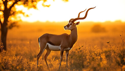 Gazelle enjoyed the sun set light from Masai mara kenya