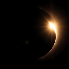 Wall Mural - generative ai diamond ring solar eclipse light dramatic solar eclipse image with a powerful diamond 
