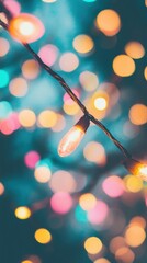 Poster - Vibrant, soft bokeh lights illuminate the night, creating a festive and colorful ambiance with dazzling effects that enhance the celebration