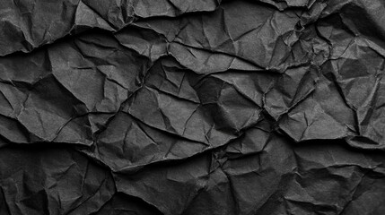 Poster - Rich, textured black paper displays complex creases and wrinkles, offering depth and an artistic quality that captivates the viewer