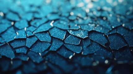 Poster - A close-up view showcases a collection of abstract blue shattered pieces, forming a textured and dynamic surface with varying shades
