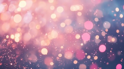 Poster - Bright pink fireworks light up the night sky, creating a beautiful bokeh effect with colorful, blurred circles in the background