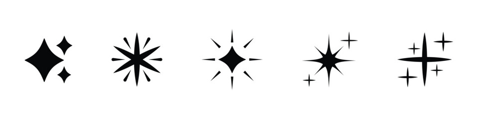 Poster - starburst icon with sparkles. simple shining star symbol. vector illustration on transparent backgro