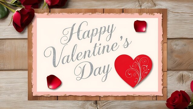 valentine card with red rose