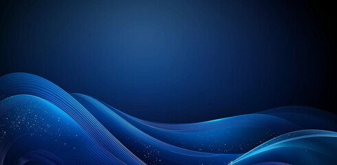 Fototapete - Abstract beautiful motion wave blue background for design. Modern bright digital illustration.