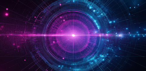 Fototapete - vector digital futuristic technology concept, abstract background illustration