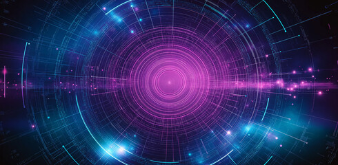 Fototapete - vector digital futuristic technology concept, abstract background illustration