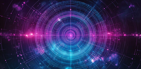 Fototapete - vector digital futuristic technology concept, abstract background illustration