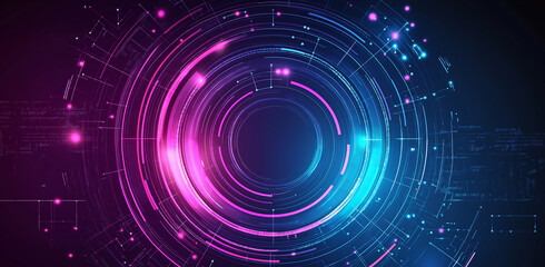 Fototapete - vector digital futuristic technology concept, abstract background illustration