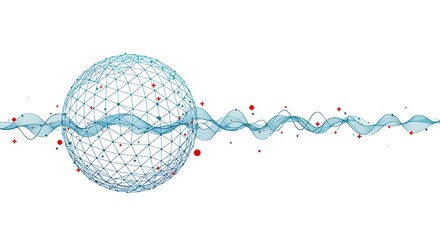 Trendy abstract wireframe background. Modern science or technology art elements. Surface illustration. Abstract sphere background with plexus effect. 3D surface. Vector illustration.
