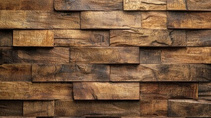 Poster - Discover a rustic wooden wall texture featuring rich brown tones and unique grain patterns, perfect for home decor, design projects, and creative backgrounds.