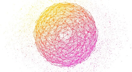 Trendy abstract wireframe background. Modern science or technology art elements. Surface illustration. Abstract sphere background with plexus effect. 3D surface. Vector illustration.
