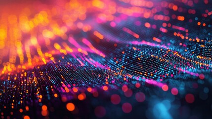 Aufkleber - Experience a stunning futuristic cityscape featuring a vibrant digital matrix with streaming data lines, symbolizing technology, innovation, and connectivity in an urban