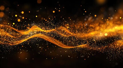 Poster - This stunning abstract digital background features vibrant light particles in motion, creating a dynamic visual effect perfect for technology themes and artistic design.